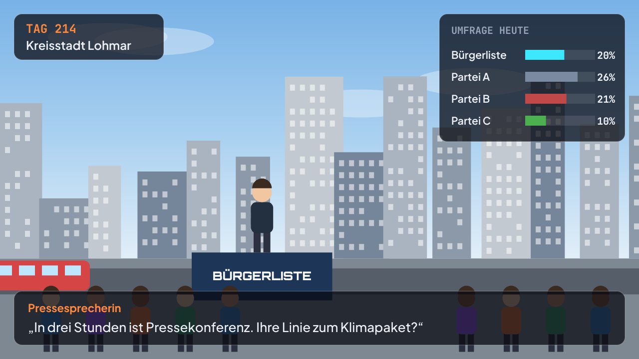 Screenshot aus Mandat: Wahlkampf in der Kreisstadt