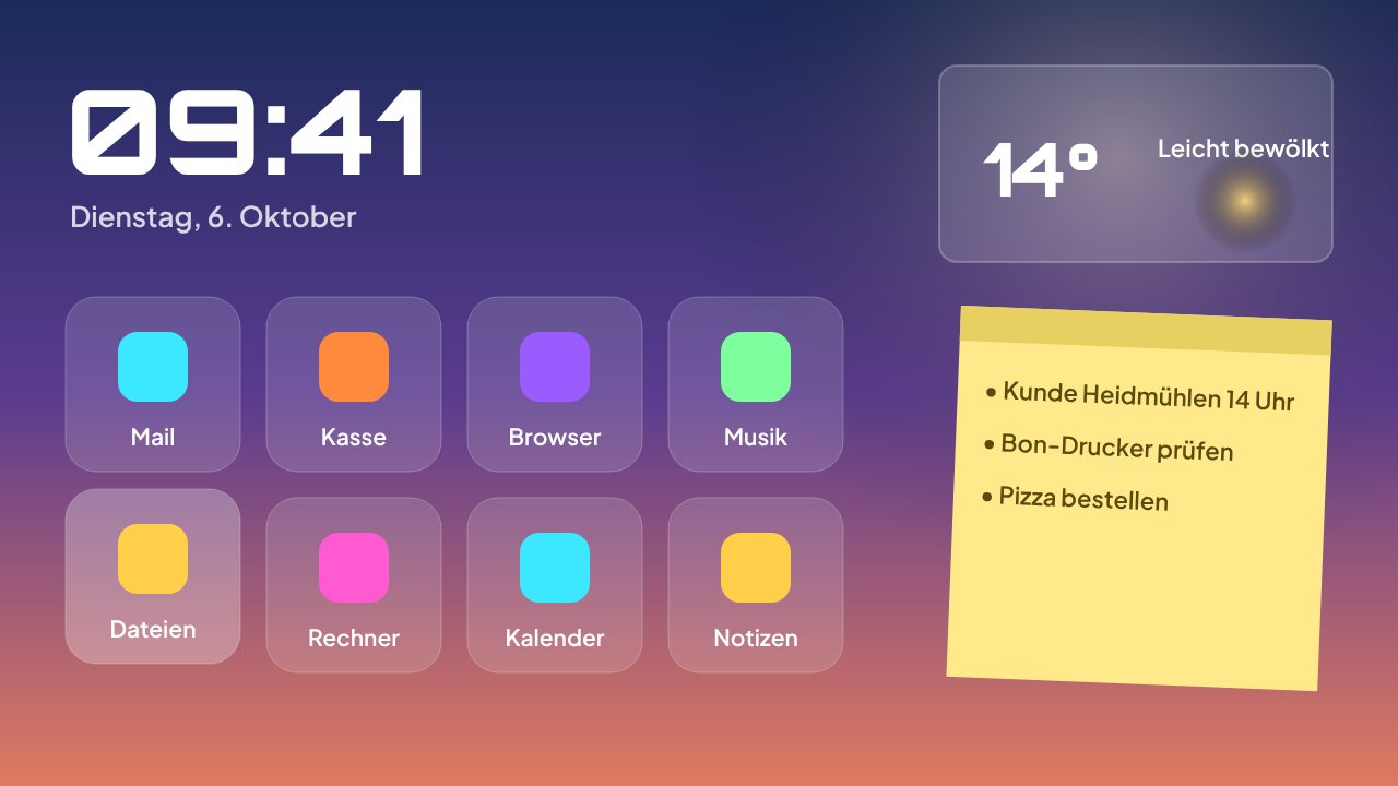 Oberfläche von DeskBoard
